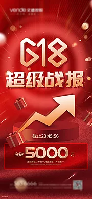 仙图网-618战报红金海报