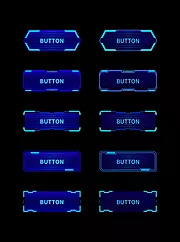 仙图网-科技边框按钮机械几何图案UI元素控件素材集UI控件（全部矢量 包含sketch+AI+EPS+PNG格式）